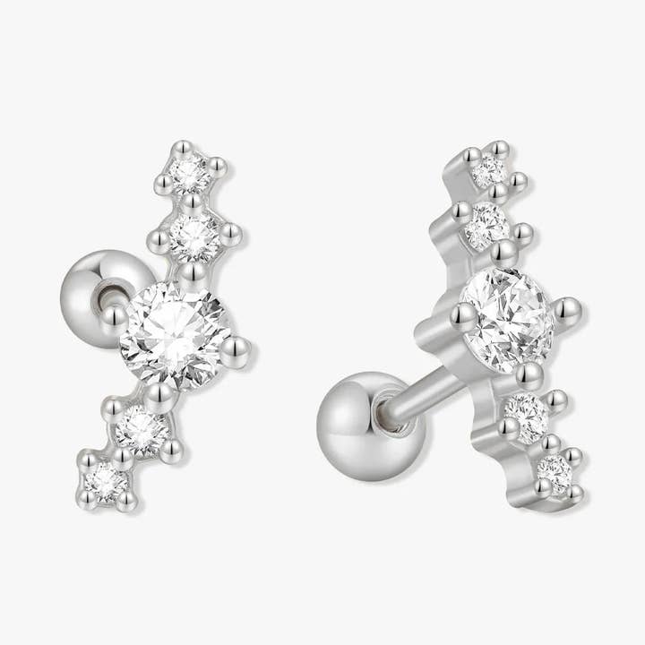 Orecchini a Borchia Constellation Climber in Argento per la vendita all'ingrosso da parte di LEA Jewels