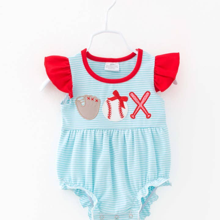 Pagliaccetto Bimba con Volant da Baseball per la vendita all'ingrosso da parte di littleoneusa