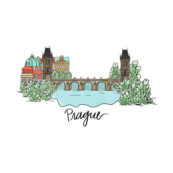 Prague Tea Towel for wholesale by Anna Whitham Co.
