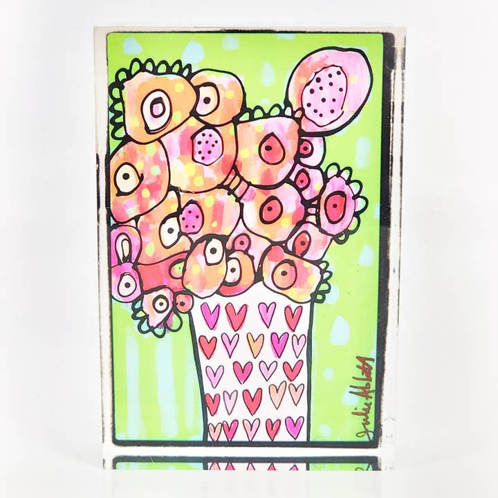 Flower Bouquet Acrylic Block for wholesale by Julie Abbott Art