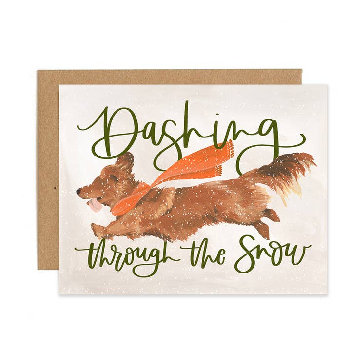1canoe2 | One Canoe Two Paper Co. - Wholesale Season's Greetings Card - Dashing Dog Holiday Greeting Card