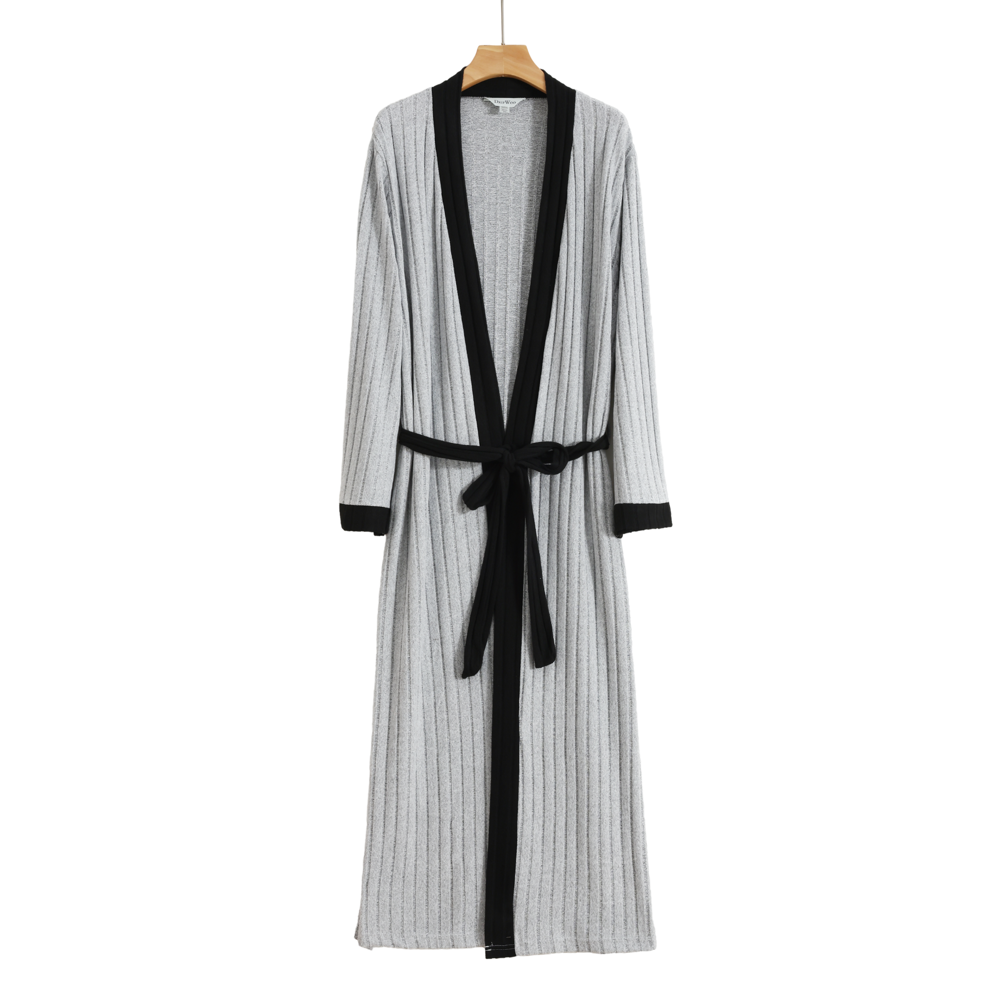 DrifWoo - Wholesale Robe - Women's - Ribbed Knit Lounge Robe with Contrast Trim – Cozy Elegance0