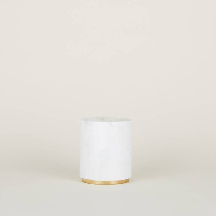 SIMPLE MARBLE + BRASS UTILITY CANISTER - LARGE for wholesale by Hawkins New York
