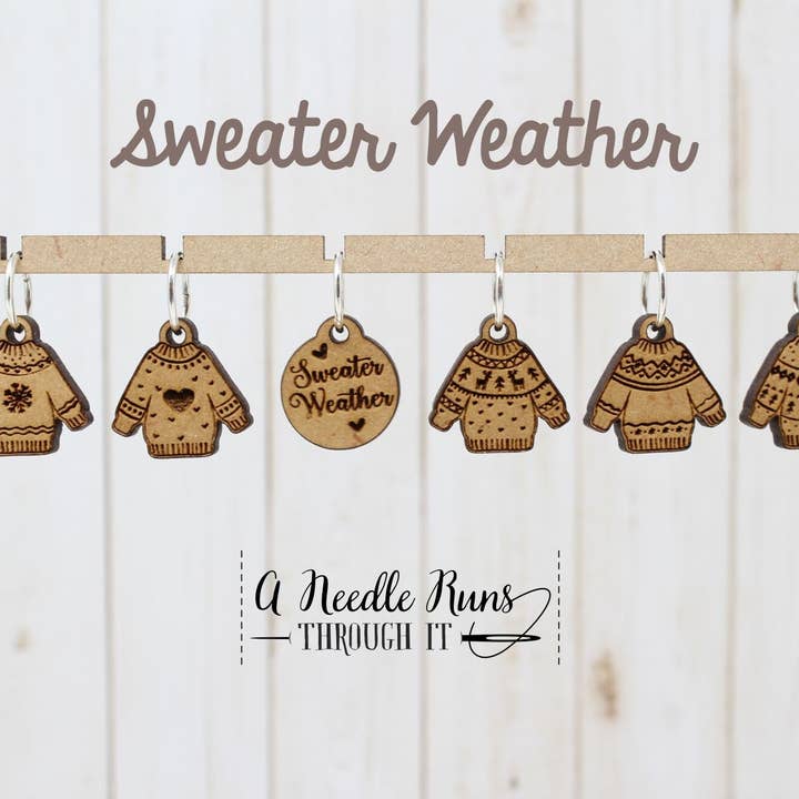 Sweater Weather - Stitch Markers (set of 6) for wholesale by A Needle Runs Through It
