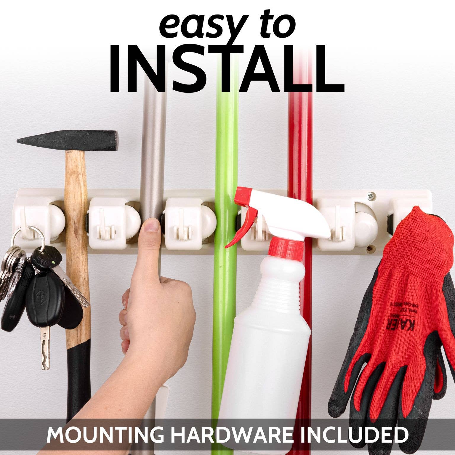 Zulay Kitchen - Wholesale Wall Hook - Mop and Broom Organizer Wall Mount 5 Slots14