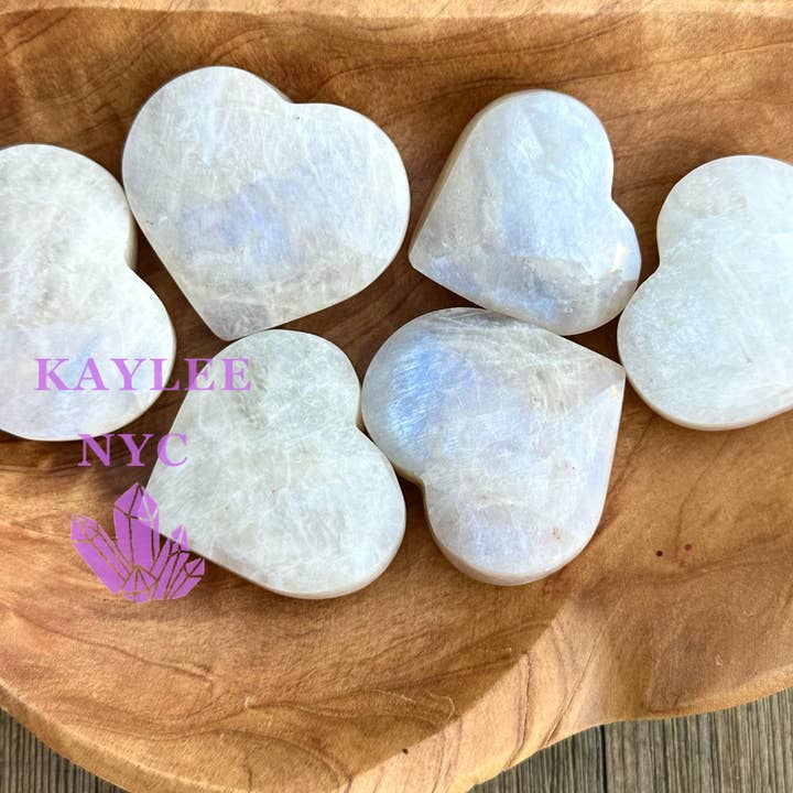 KayleeNYC - Wholesale Spiritual Stone/Crystal - 1 lb Natural Moonstone Heart Healing Energy Crystal0