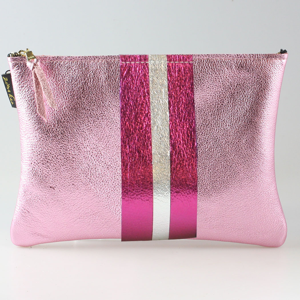Zina Kao Exclusives - Wholesale Pouch - Women's - The Everyday Pouch: BRIGHT Metallic Stripes - 2 sizes! 7