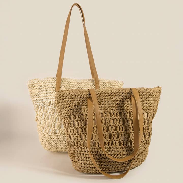 Aufwendig geflochtene große Strohtasche für den Großhandel von Anarchy Street