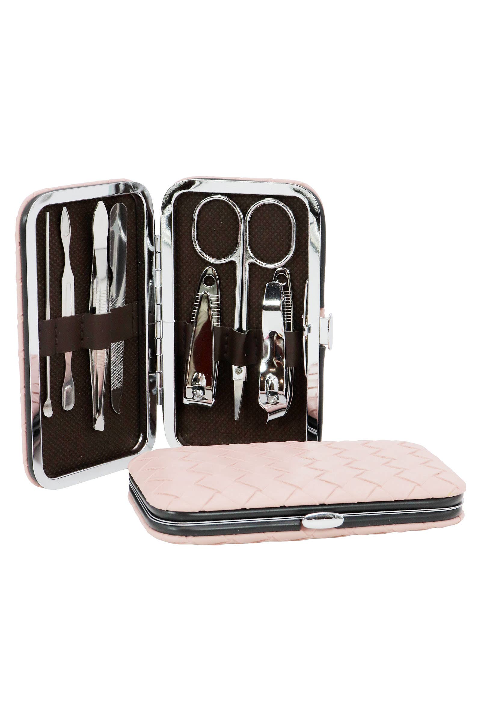 SORTIDAS Kit de 7 Peças para Cuidados com as Unhas em Couro Vegano Trançado para venda a revendedores na Faire5