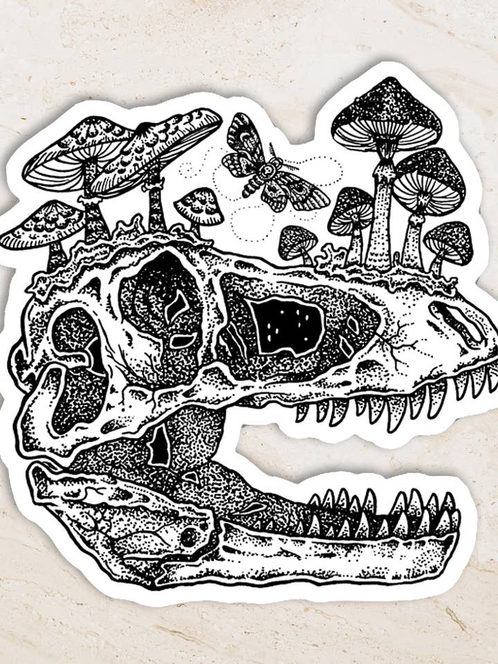 T-Rex Hand Drawn Sticker for wholesale by Lupine & Lead