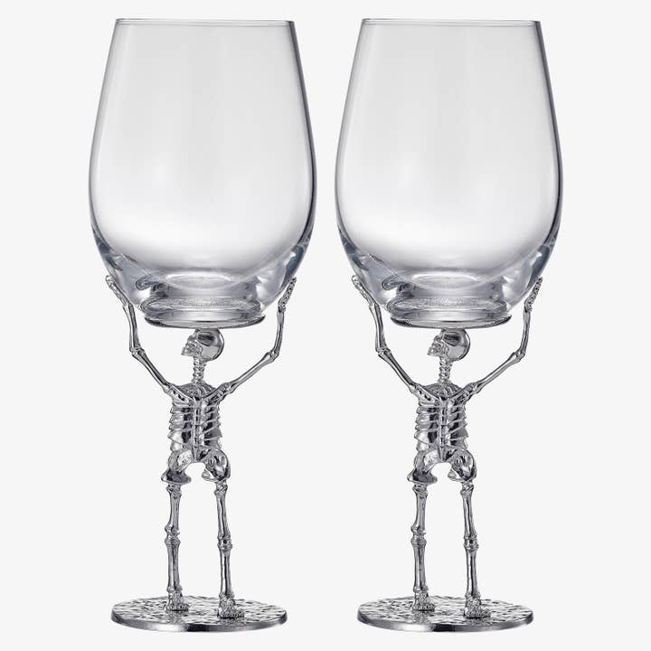 The Wine Savant / Khen Glassware - Wholesale Wine Glass - Stemmed Skeleton Wine Glass | Set of 2 | 19oz