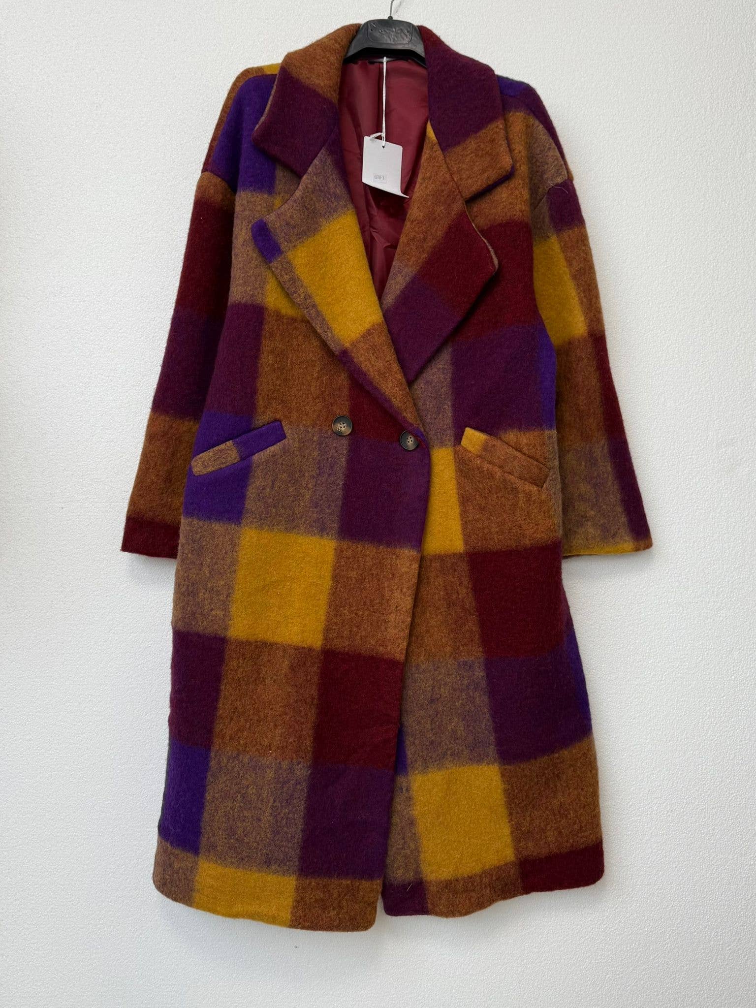 NOELINE - Wholesale Coat - Women's - Plaid wool coat 60705-510