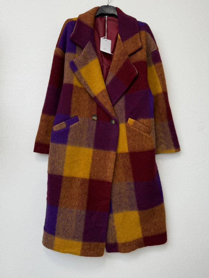 NOELINE - Wholesale Coat - Women's - Plaid wool coat 60705-510