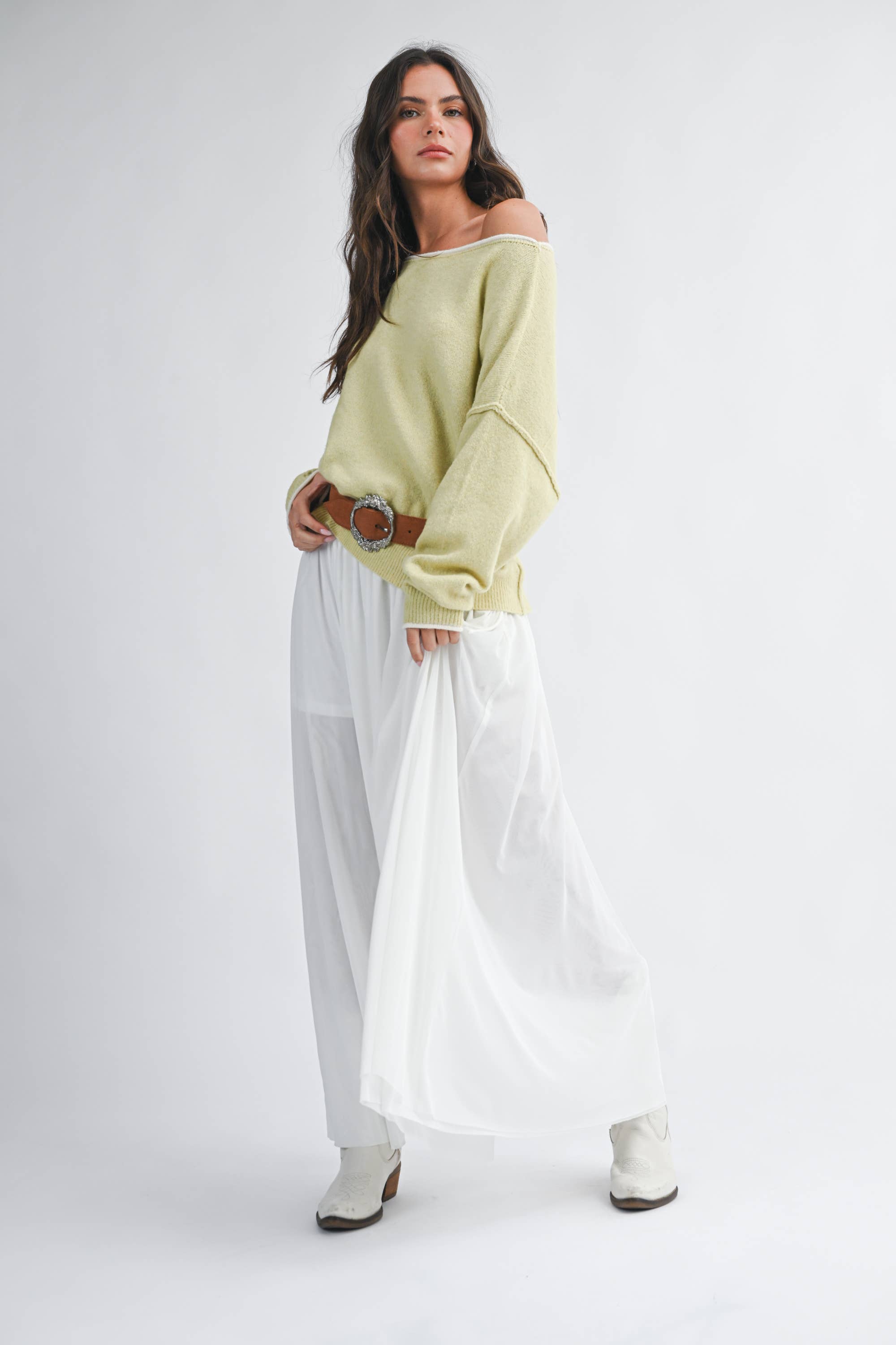 AEMI + CO - Wholesale Skirt - Women's - 7185GK Flowy Mesh Maxi Skirt11