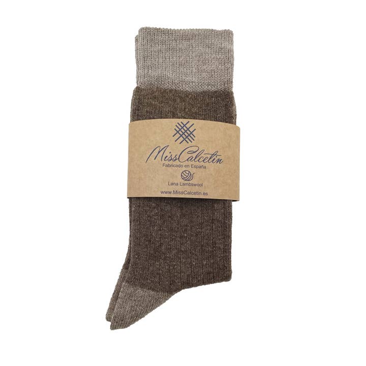 MissTop Brown-Beige Wool Low Top Sock for wholesale by MissCalcetin