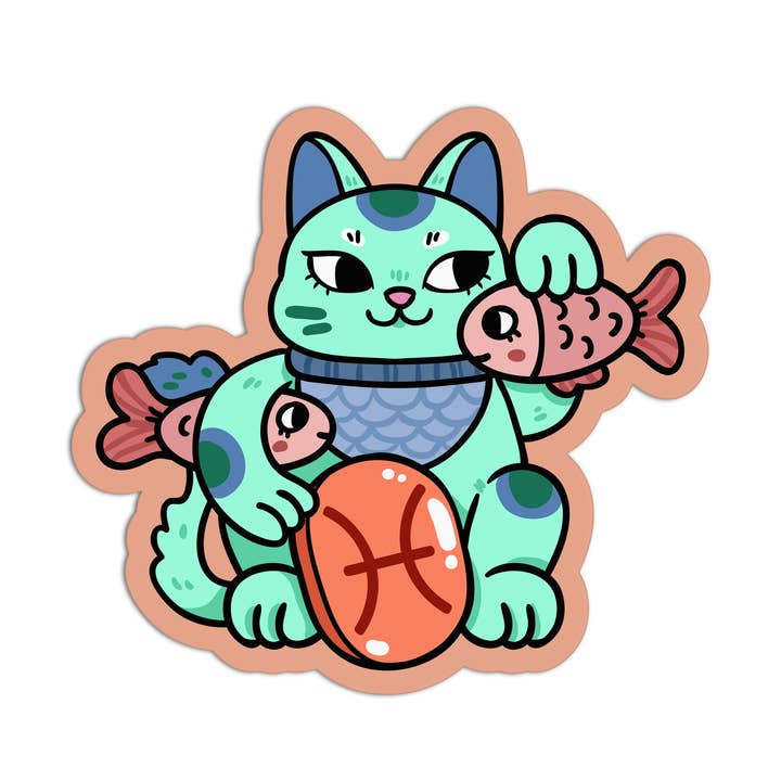 Piseko Lucky Cat Textured Stickers for wholesale by Girls Printing House