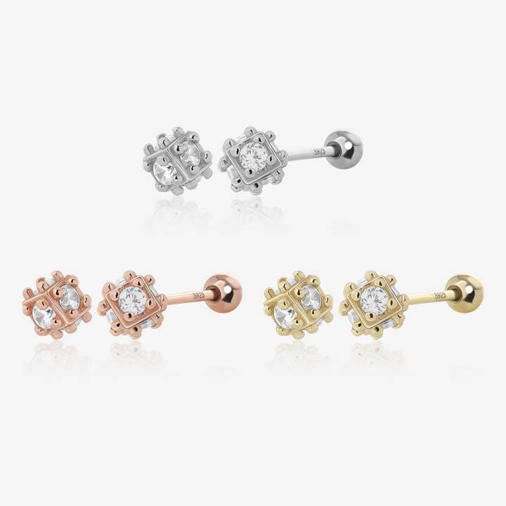 Brilliant Cluster Screw Back Earrings for wholesale by Meissa Jewelry
