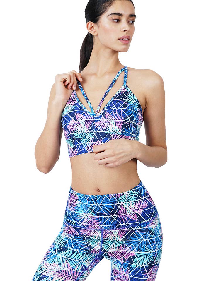 CRISSCROSS BRA IN GEO LEAVES for wholesale by X Vision