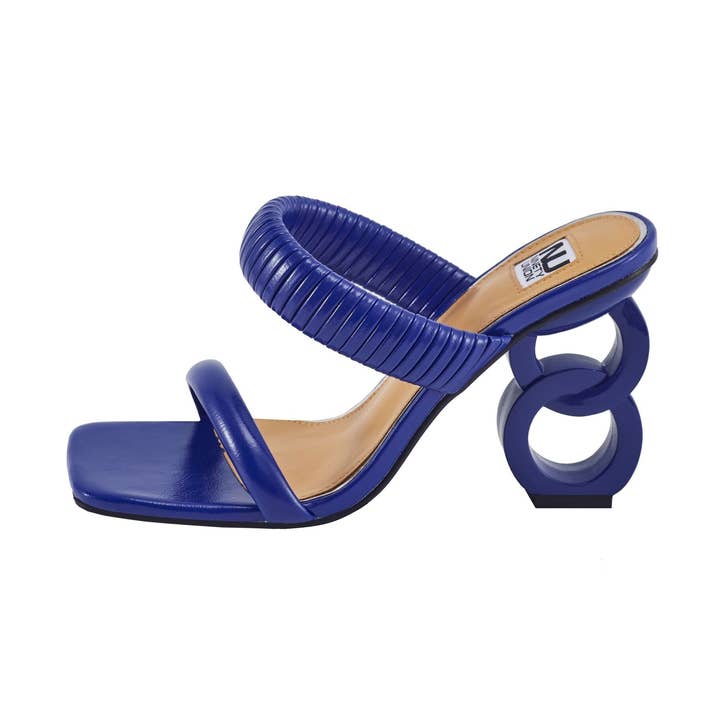 LADY COUTURE - Wholesale High Heels - Women's - Ninety Union RADDLE Metallic Heel Pleaded Two Band Slide0