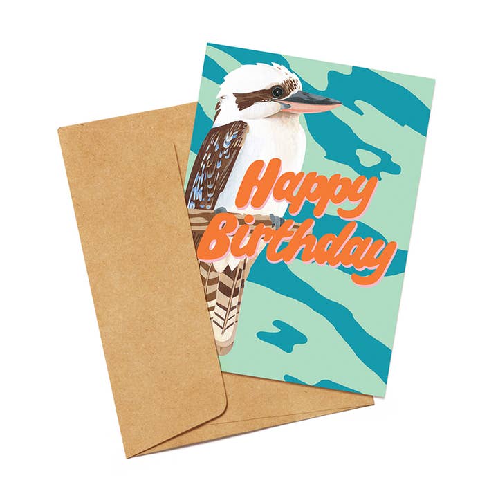 Carte de vœux Kookaburra « Joyeux anniversaire » pour la vente par Outer Island