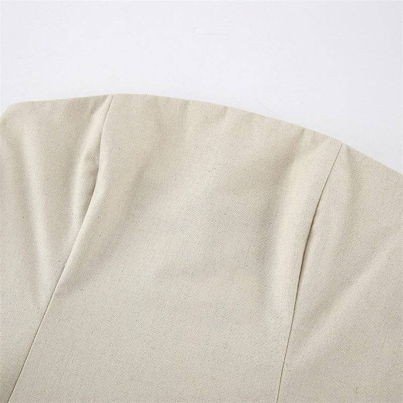 KHAKI Khaki Casual stropløs rygløs maxikjole for engroshandel på Faire9