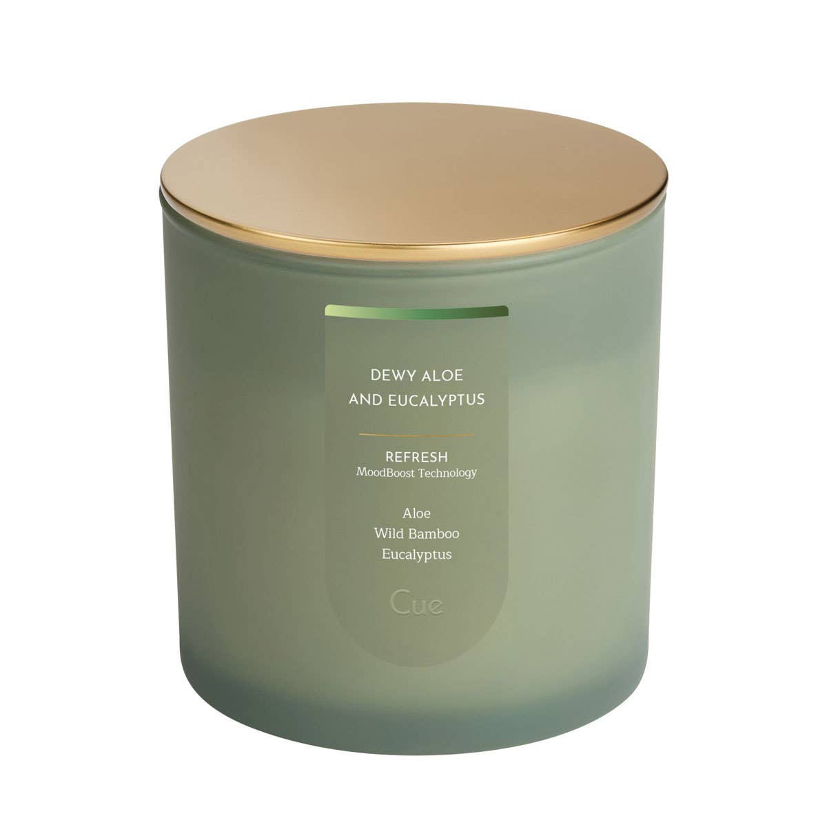 Cue – Vela em jarro/copo por atacado – Vela de Aloé e Eucalipto Orvalhada - Refresque com MoodBoost2