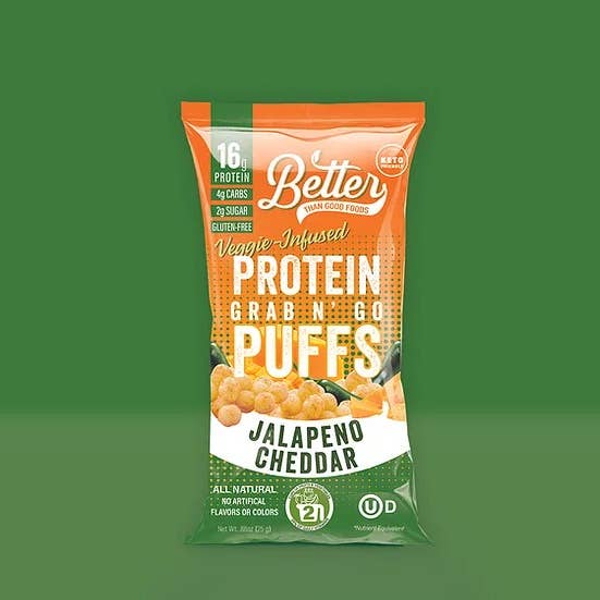 Better Than Good Foods - Wholesale Puffed Snack - BTG Keto Protein Puffs - 8pk Cheddar Jalapeno