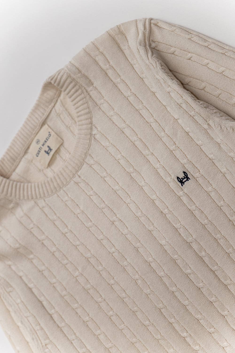 Custi Mikelo: Men's Clothing & Christmas Gifts - Wholesale Knit Sweater - Men's - Beige Cable Knit Sweater5