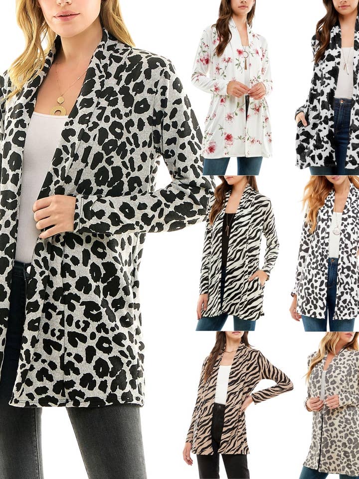 Women's Casual Lightweight Open Front Cardigan and Soft Basic Drape Long Sleeve Sweater Coat (S-3XL) (Copy) for wholesale by Follow Me Apparel