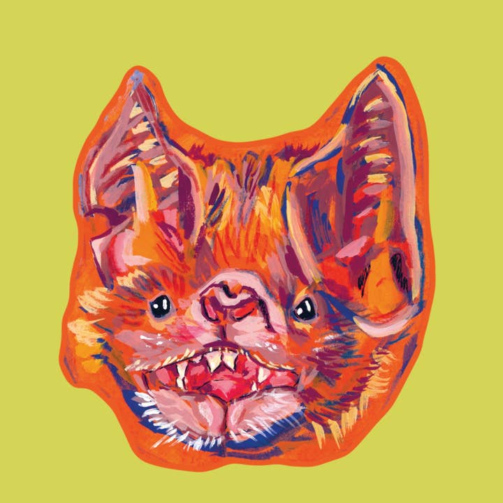 Refuge Studios Iowa City - Wholesale Sticker - Orange Bat Sticker1