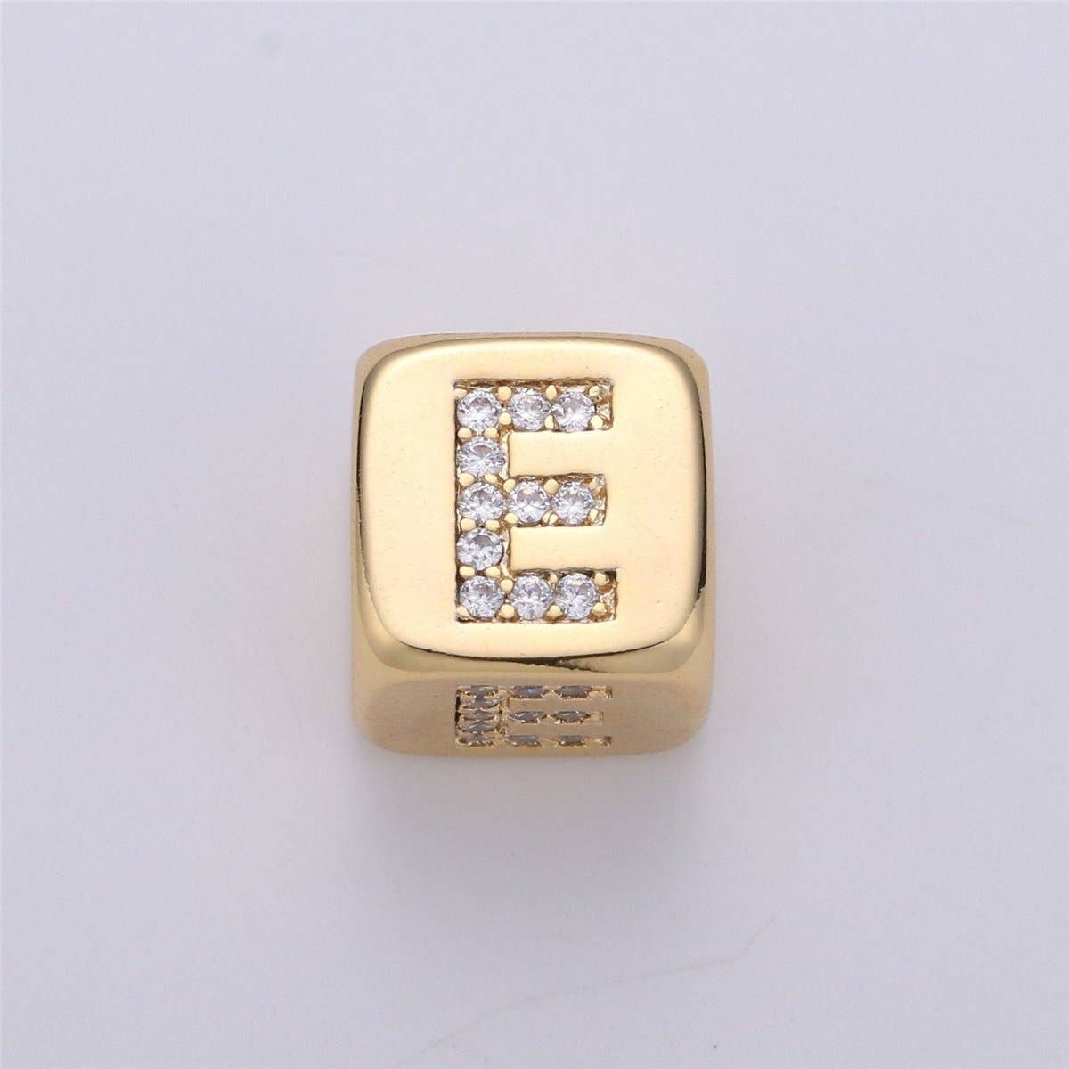 Aim Eternal - Wholesale Individual Charm/Pendant - 9x9mm Gold Initial Letter Beads, Alphabet Beads, Initial Beads, Alphabet Blocks Micro Pave Initial Block Charm for Bracelet Necklace Supply4