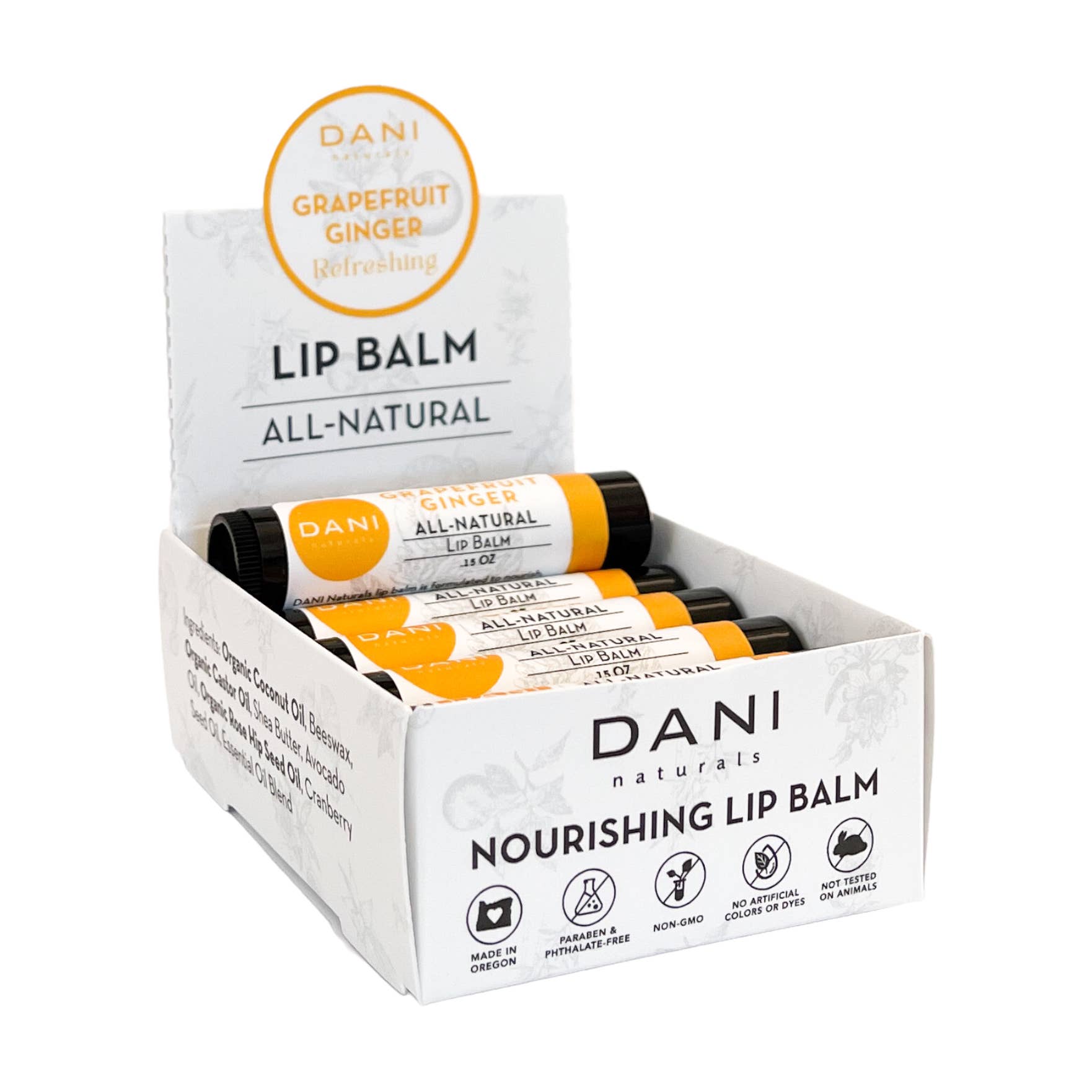 DANI Naturals - Wholesale Lip Balm - Grapefruit Ginger Lip Balm