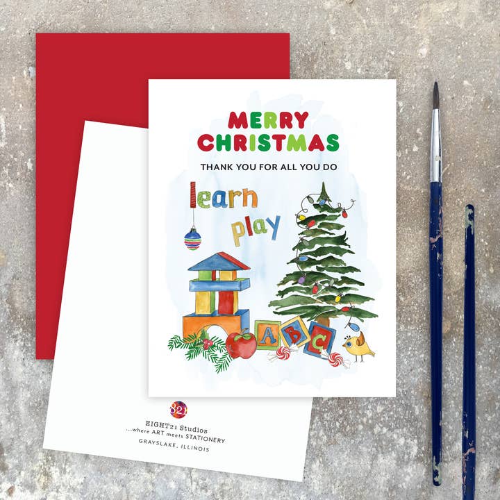 Eight21 Studios + Unique Greeting Cards, Art and Stationery - Wholesale Christmas Card - Daycare Teacher Gift, Teacher Gifts for Preschool Teachers4