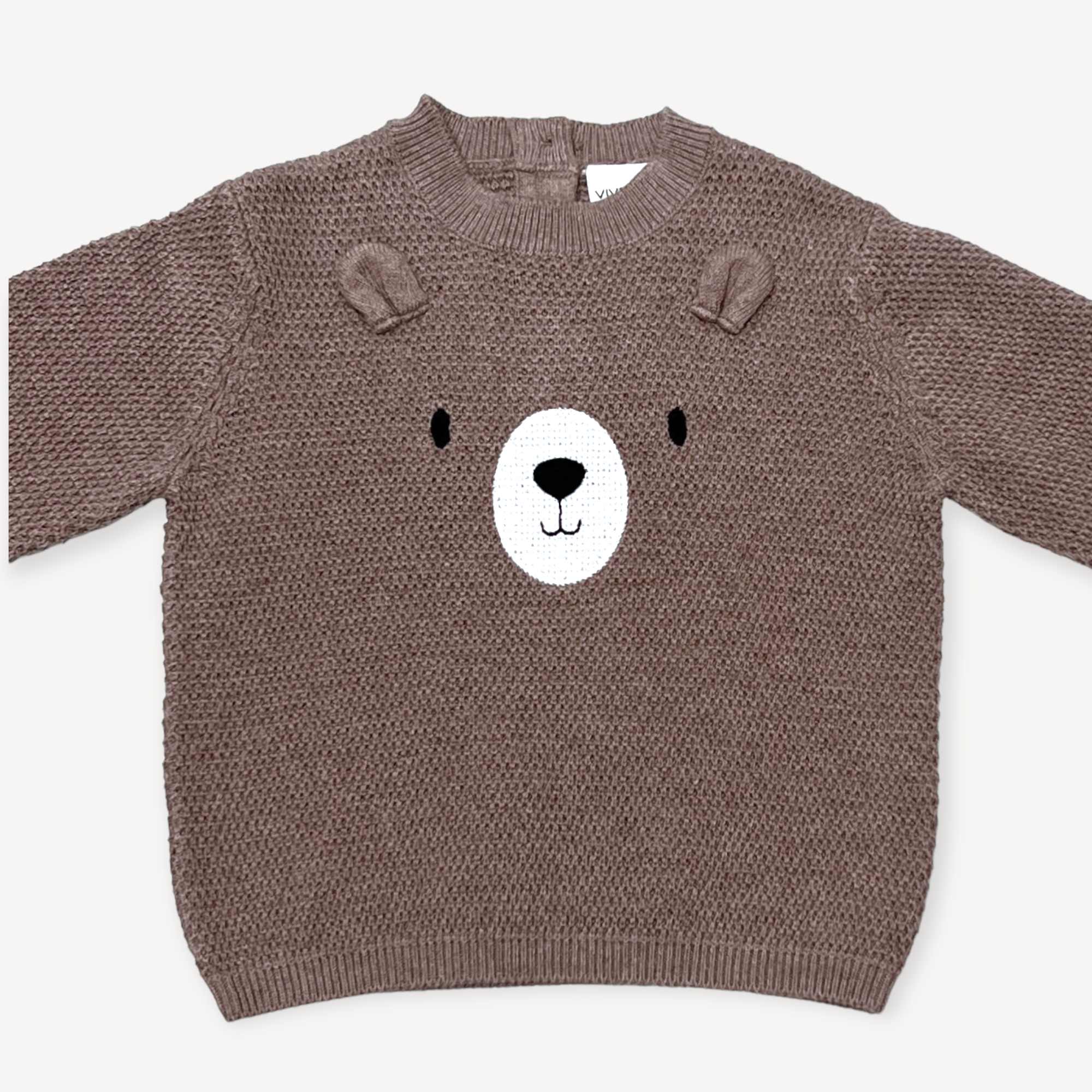 Café Latte Camisola Pullover Baby Bordada Urso (Biológico) para venda a revendedores na Faire1