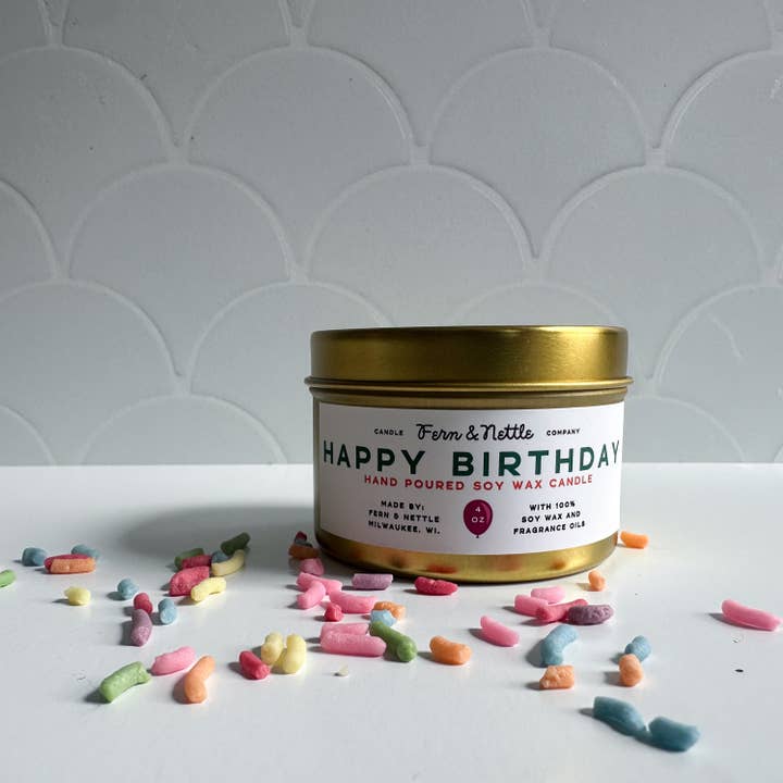 Fern and Nettle - Wholesale Travel Candles - Happy Birthday Candle1