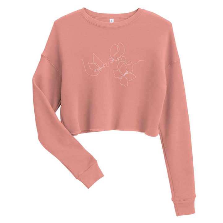 Butterfly Flow Crop Fleece Sweatshirt for wholesale by Wander Trails