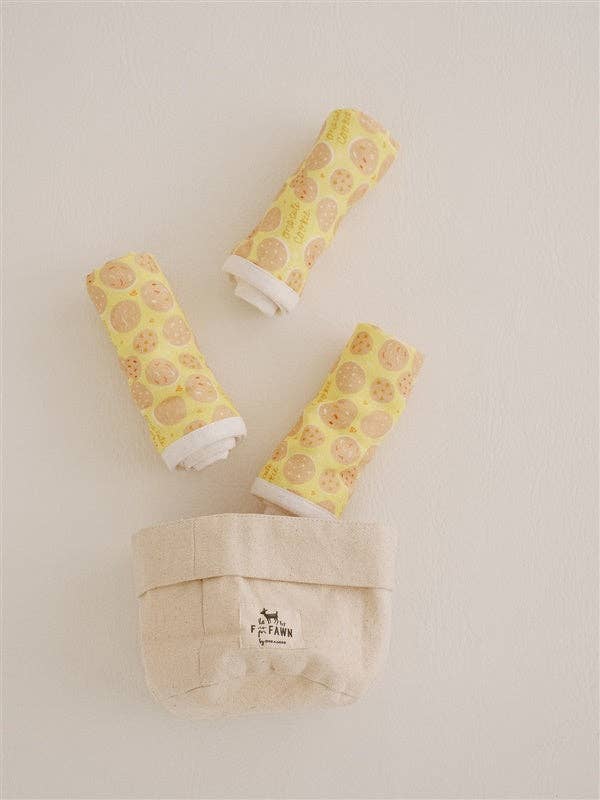 One Cute Cookie - Set of 3 Flour Sack Burp Cloths | Gift Set for wholesale by Doe A Deer