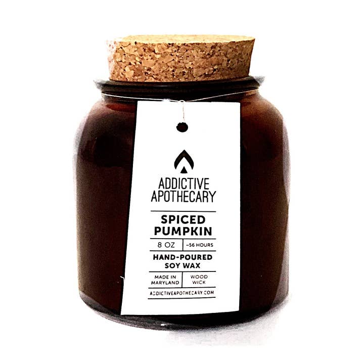 Candela in vetro ambra zucca speziata per la vendita all'ingrosso da parte di Addictive Apothecary
