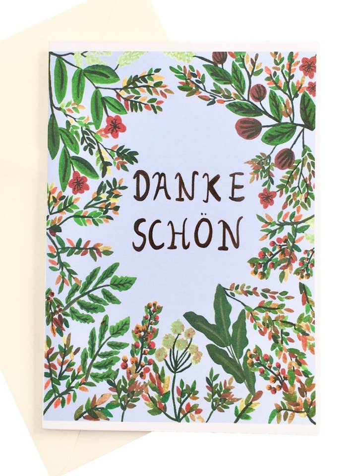 Blaue Blumen | Dankeskarte für den Großhandel von Colourina Design