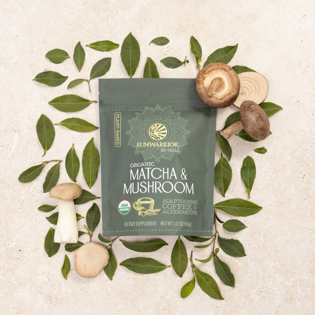 Sunwarrior - Wholesale Powdered Health Drink - Be Well Matcha & Mushroom Drink Mix - Adaptogenic Coffee1