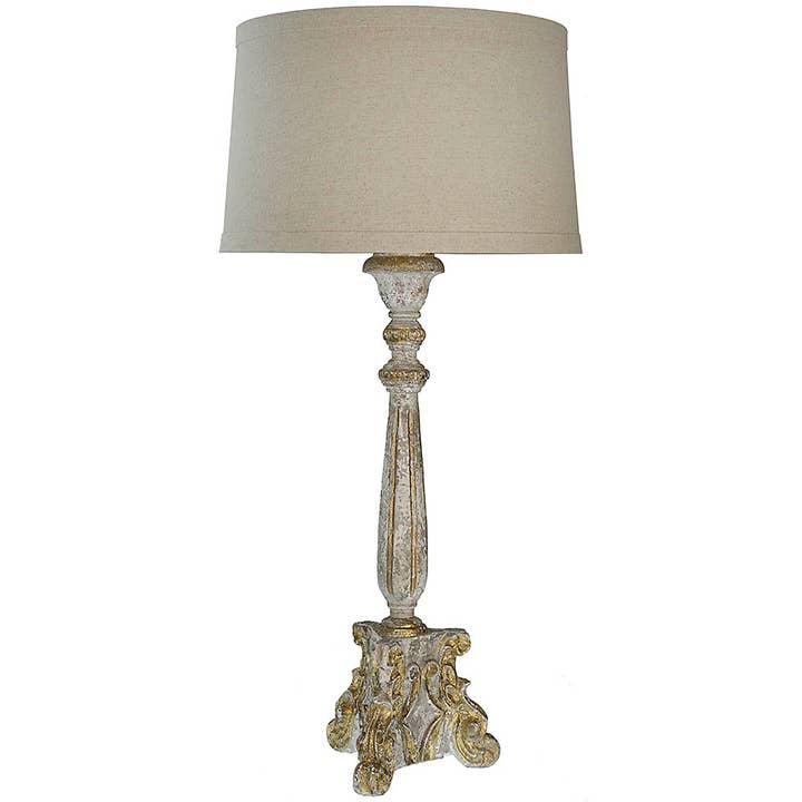 Vintage Style Antique Reproduction Wood Table Lamp for wholesale by Provence Home