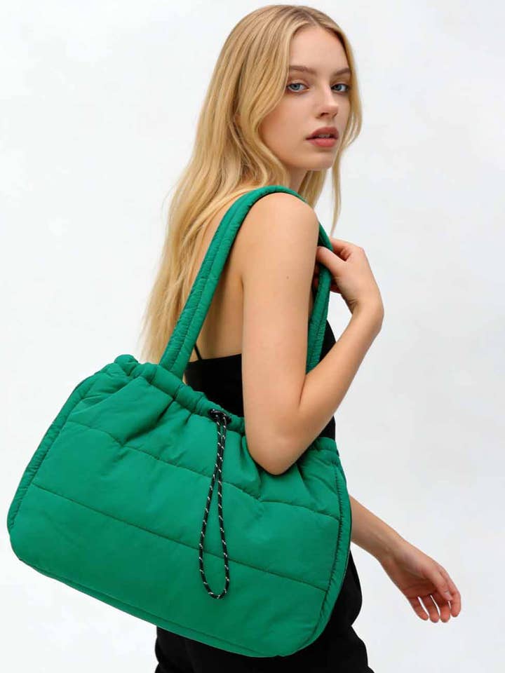 Dame Skuldertaske med Snoretræk, Puf, Quiltet og Polstret for engroshandel hos Sweetkama