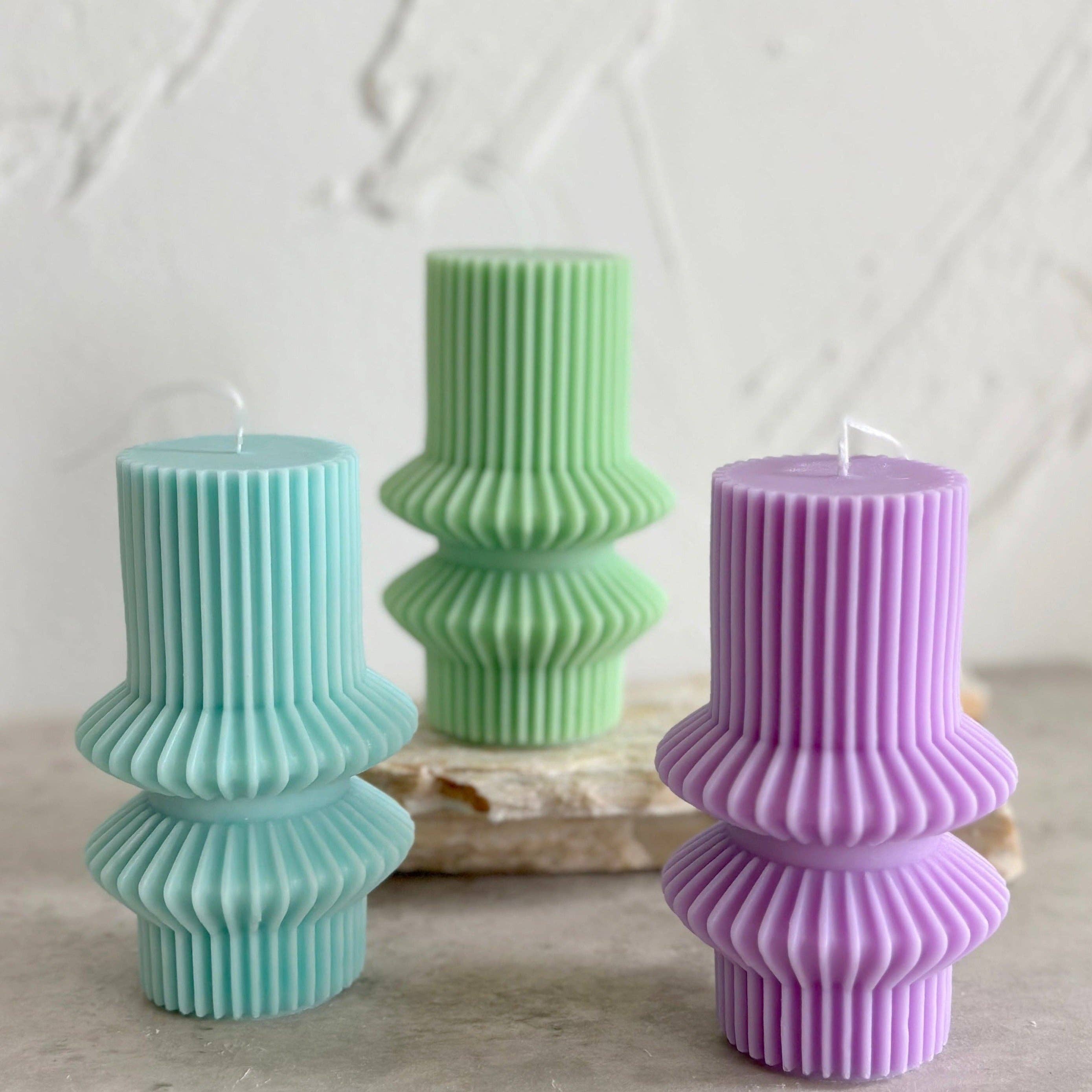 LA AROMA CANDLE CO. - Wholesale Pillar Candle - Striped Pillar Candle1
