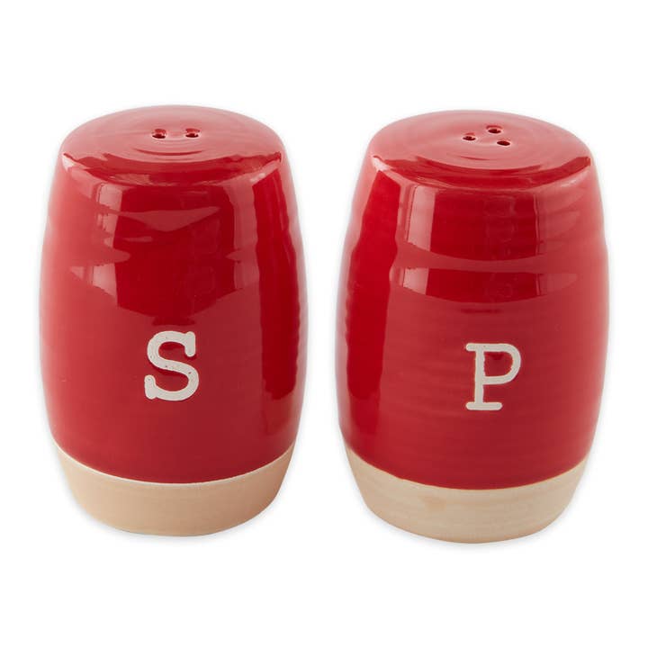 Design Imports - Wholesale Salt & Pepper Shaker Set - Red Ceramic Salt And Pepper Shaker