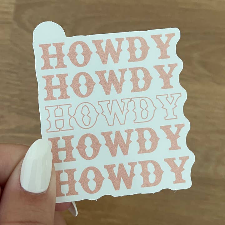 Howdy Western Sticker for wholesale by Totally Posie