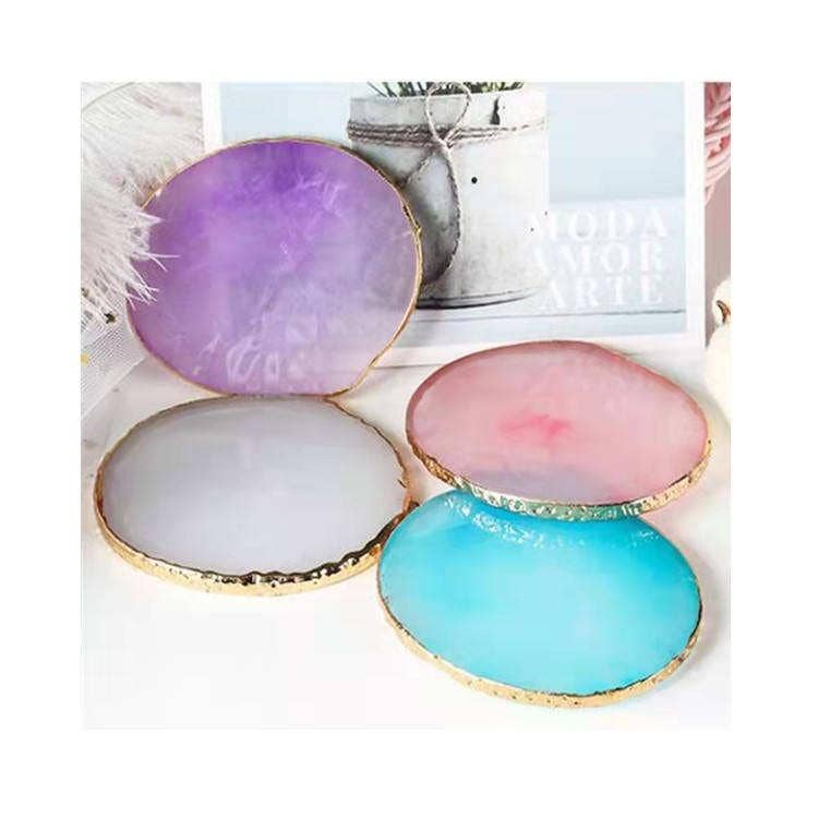 VIGOR - Wholesale Coasters - Quartz Resin Agate Coaster Candle Pad for Coffe tbale or Nail art(10 Pack)5