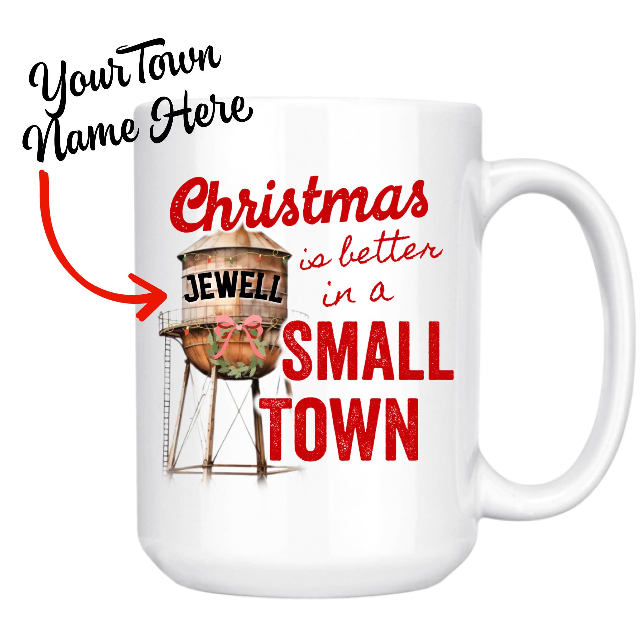 dkhandmade - Vente Tasse à café - Mug personnalisé Christmas is Better In a Small Town