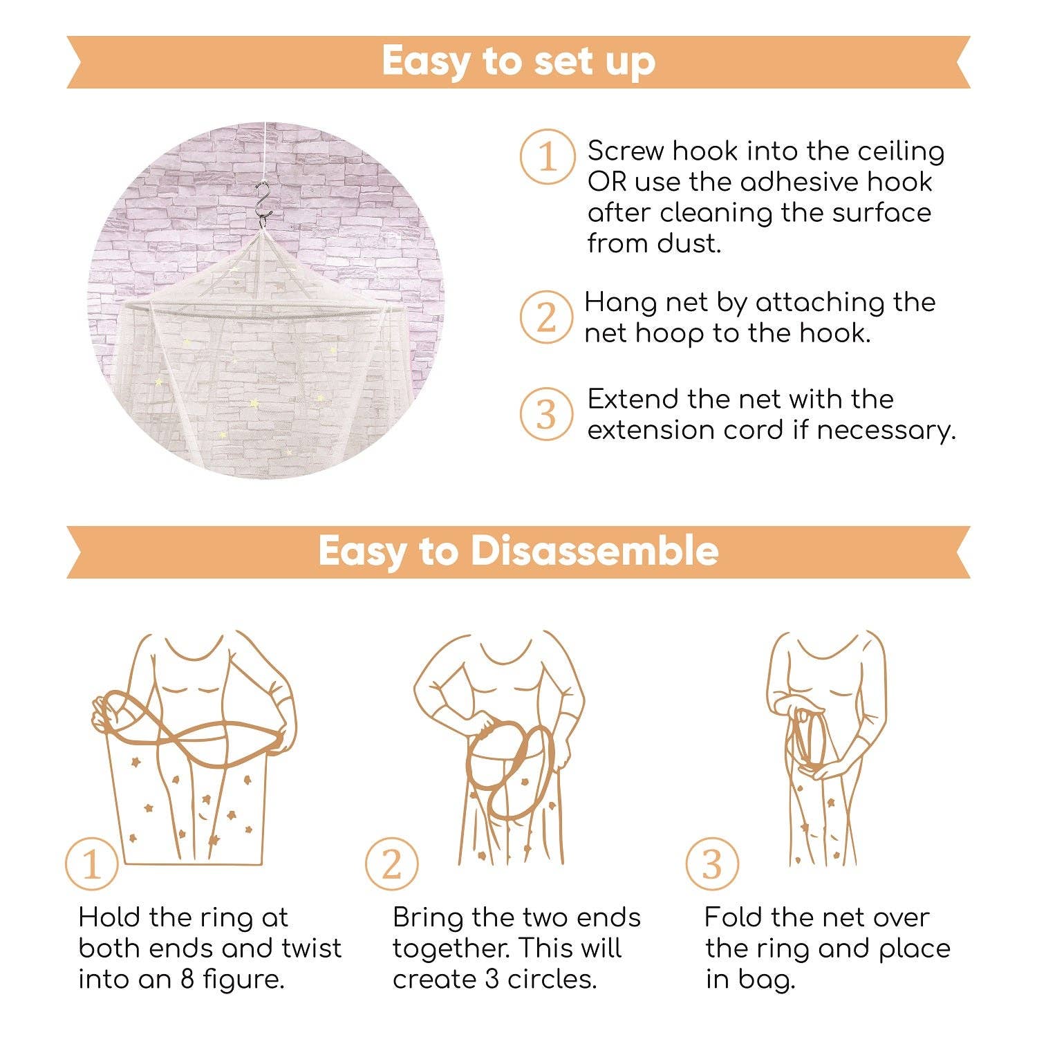 Bollepo - Wholesale Bed Canopy - Kids & Baby - Bed Canopy with Glowing Stars, White4