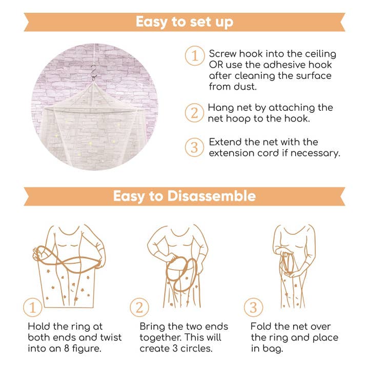 Bollepo - Wholesale Bed Canopy - Kids & Baby - Bed Canopy with Glowing Stars, White4