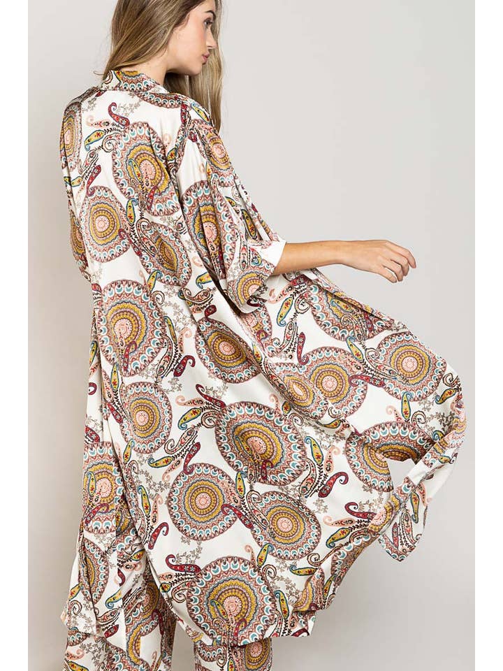 IVORY MULTI SMT1987 Satin Cardigan SALE for wholesale on Faire